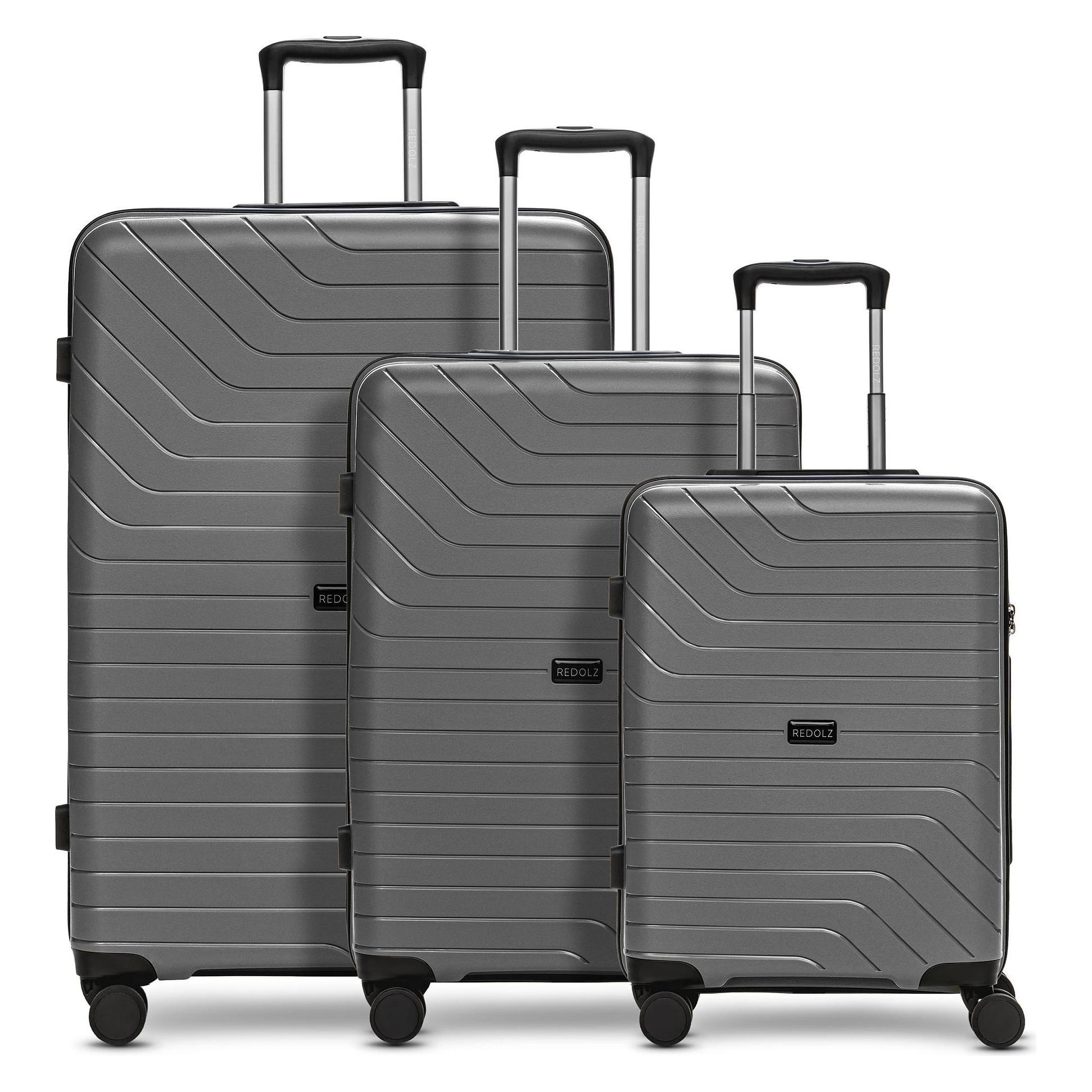 Redolz, Koffer, Essentials 05 3-Set 4 Rollen Kofferset 3-teilig, Grau, (217 l)
