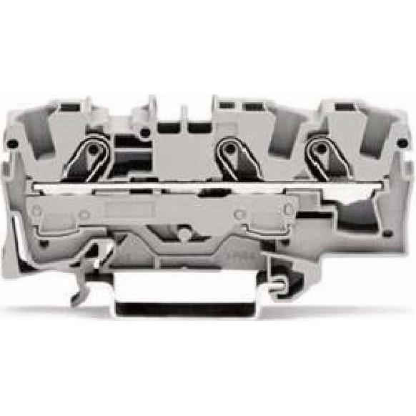 Wago DIN-Schienenklemme 3 x 6 mm2 grau, Elektronikzubehör + Gehäuse, Grau