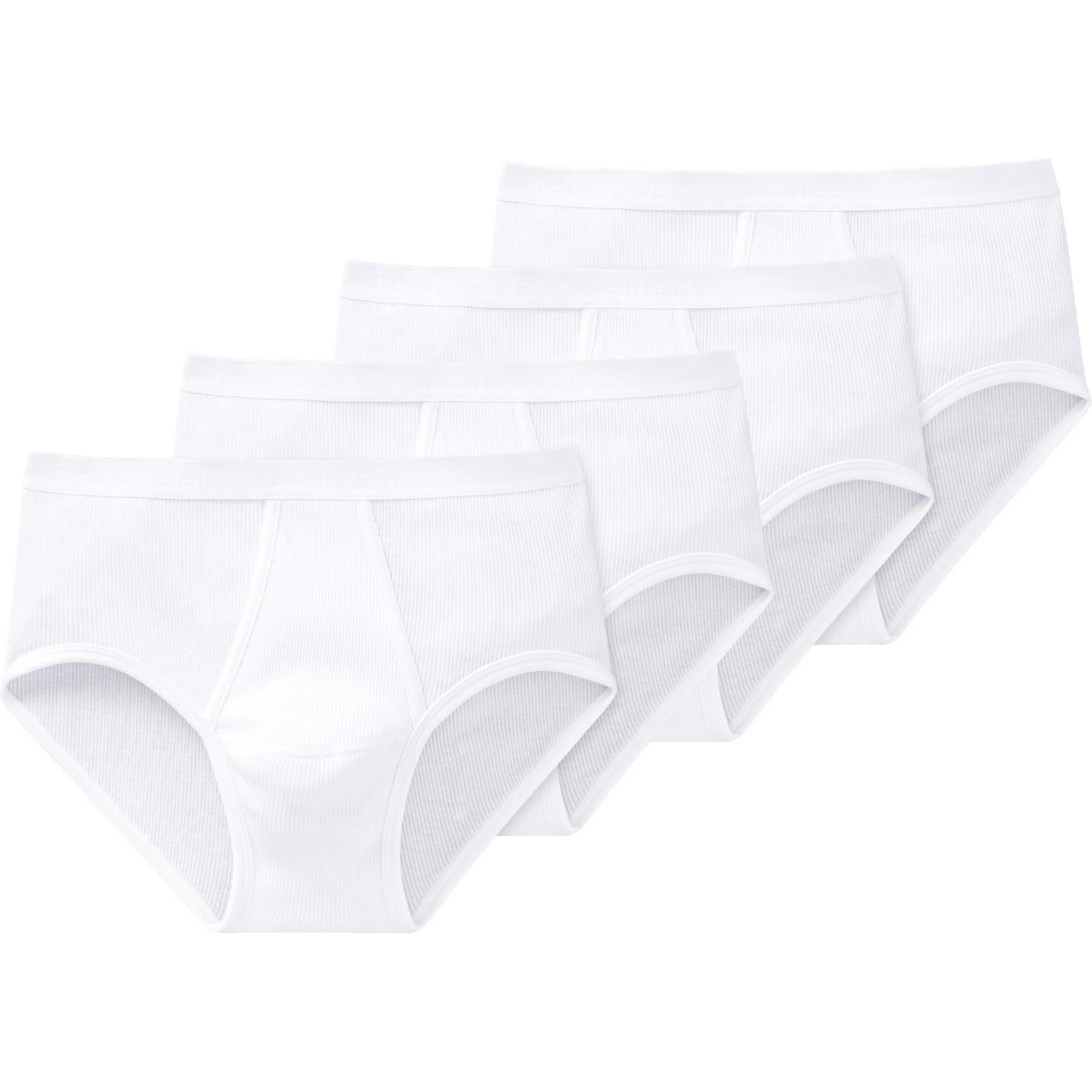 Schiesser, Herren, Unterhosen, 4er Pack Original Classics Doppelripp Sportslip mit Eingriff, Weiss, (XXL, 4er Pack)