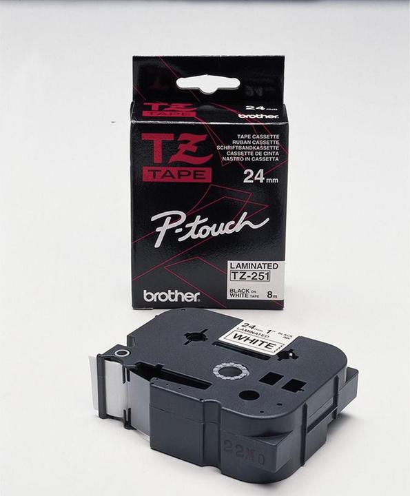 Immagine prodotto Brother Nastro P-Touch nero su bianco (2.40 cm, Bianco)