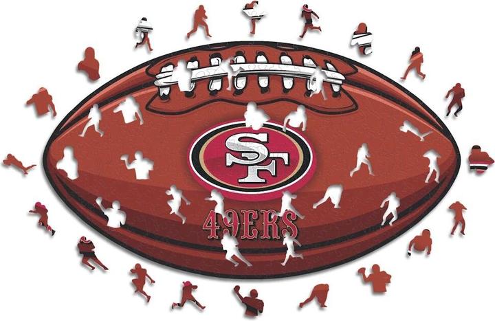 Actual product image Iconic NFL - San Francisco 49ers– Football with Logo - Wooden Puzzle Size S (150 pieces) (150 pieces)
