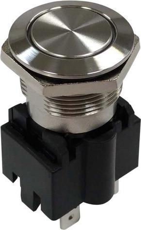 Actual product image RND Components Vandal resistant pushbutton, 1 NO contact, ON-OFF latching, IP65, quick connection terminal, 4.8 mm