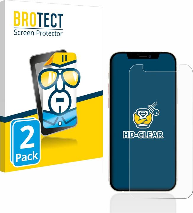 BROTECT Schutzfolie Displayschutz Klar (2 Stk., Apple iPhone 12 mini)