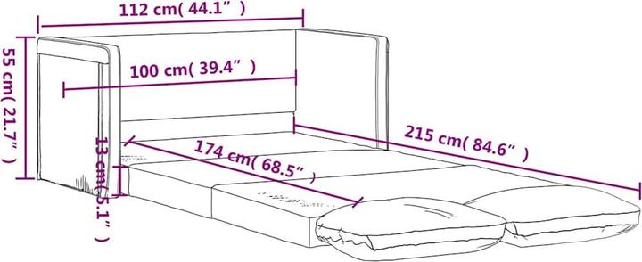 Produktbild vidaXL Bodensofa mit Schlaffunktion