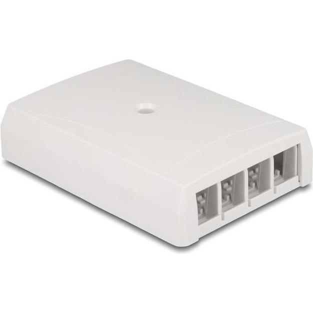 Delock Keystone Leergehï¿½use Aufputz 4 Port fï¿½r Glasfaser und Netzwerk weiï¿½, Server Zubehör, Weiss
