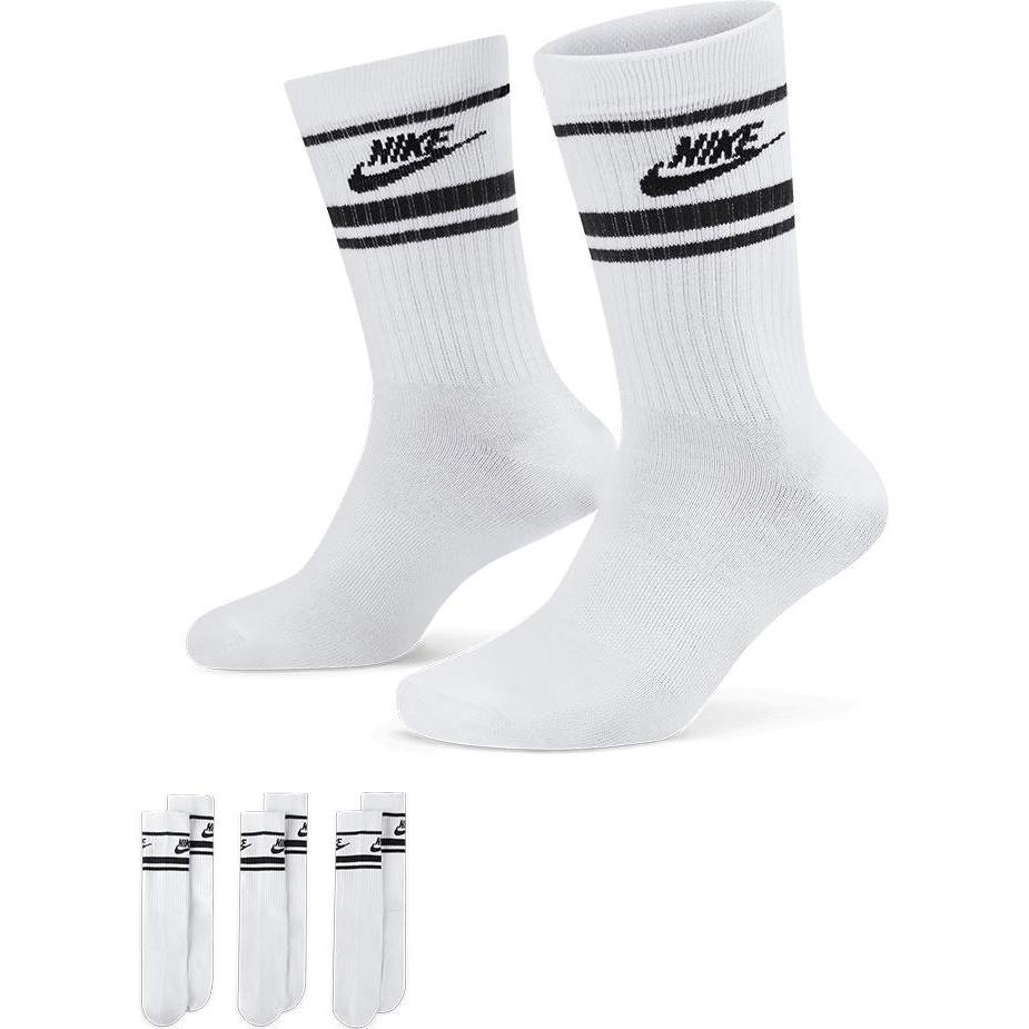 Nike, Herren, Sportsocken, Essential Crew Stripe Socken (S), Weiss