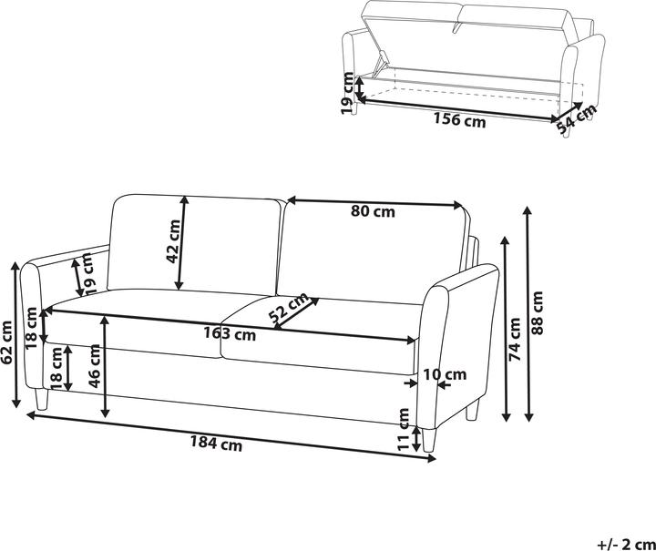 Produktbild Beliani Mare (3-Sitzer)