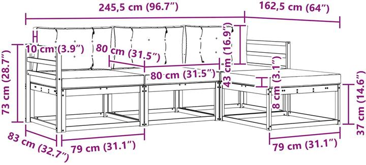 Produktbild vidaXL Outdoor-Sofa