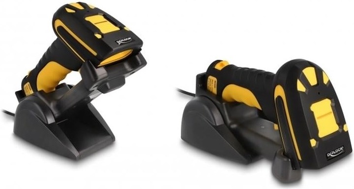 Produktbild Delock Industrie Barcode Scanner 1D und 2D für 433 MHz oder Bluetooth mit induktiver Ladestation (1D-Barcodes, 2D-Barcodes)