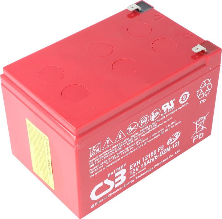 Produktbild CSB EVH12150X3 12 Volt AGM Bleiakku 15Ah, 151x98x101,8mm Faston 6,3mm Zyklenfest + Standby (12 V, 15 Ah)