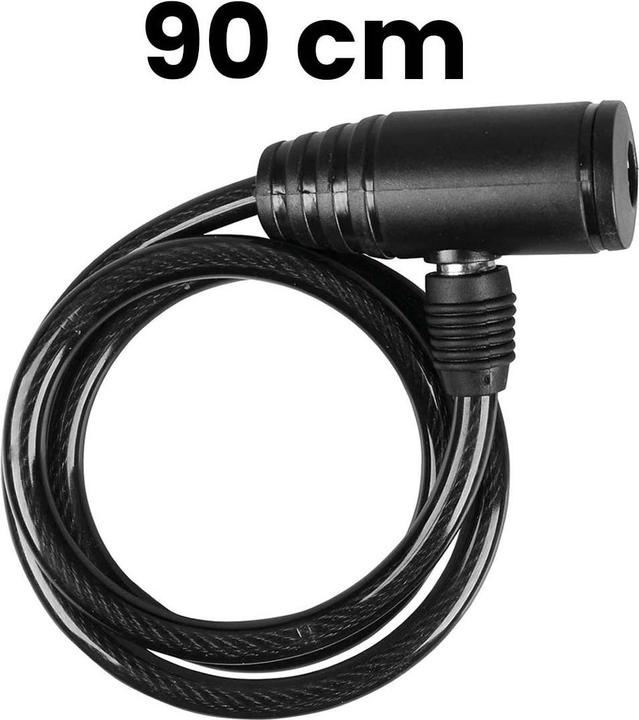 Produktbild Dunlop - Spiral-Fahrradschloss mit Schlüssel 90 cm (Schwarz)