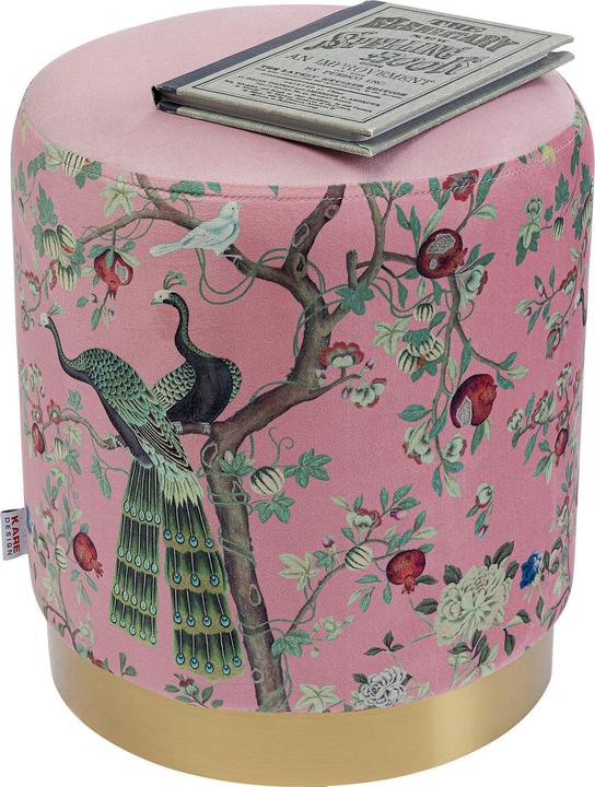 Produktbild Kare Design Hocker Cherry Peacock Brass rund 32