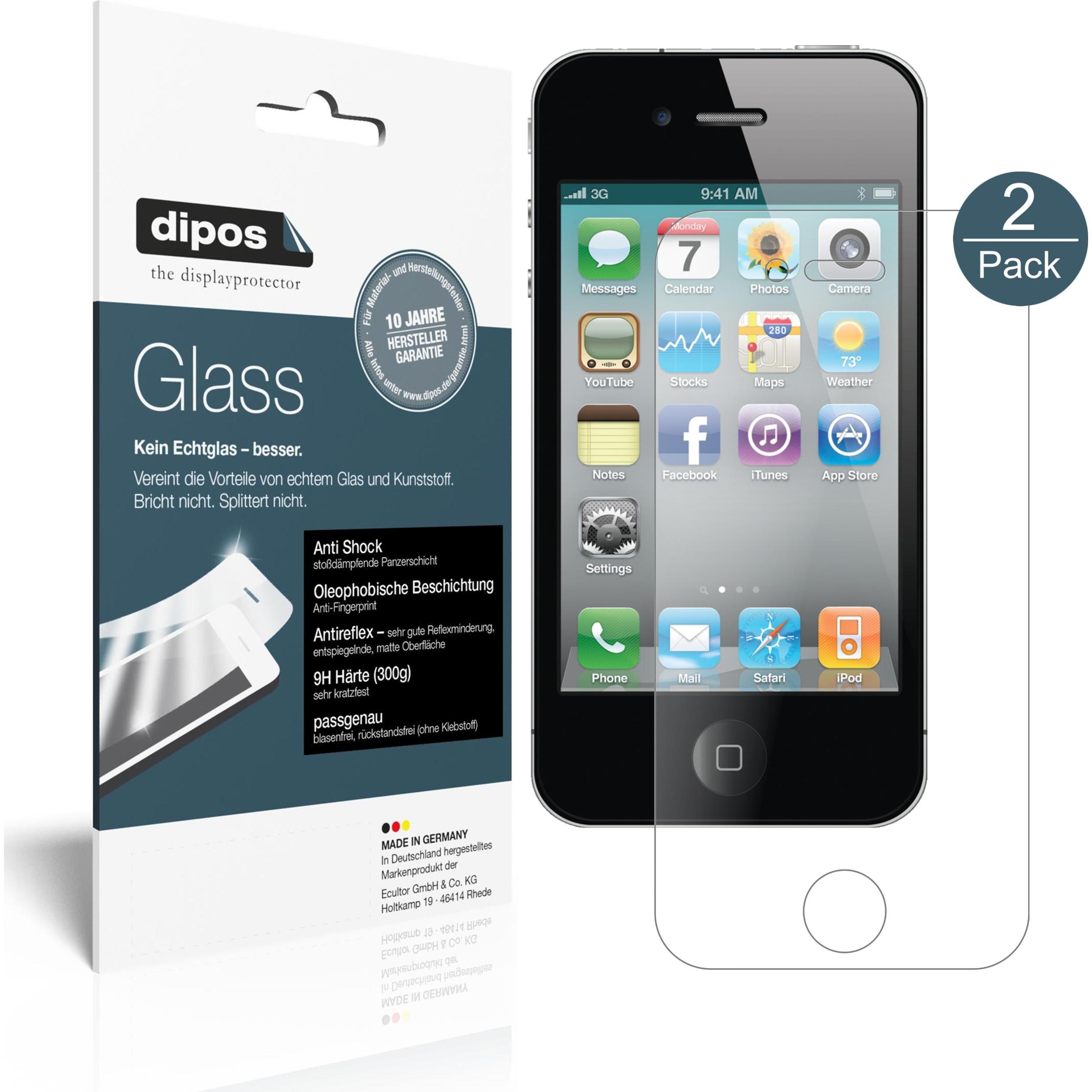 Dipos Displayschutz Anti-Shock (1 Stück, Apple iPhone 4), Smartphone Schutzfolie, Transparent