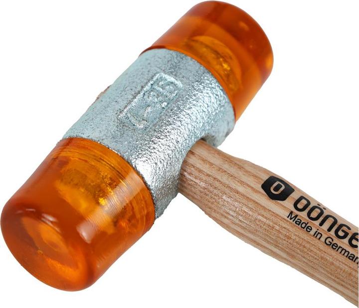 Actual product image Dönges Plastic hammer with lacquered ash handle, 35 mm, yellow (433 g)