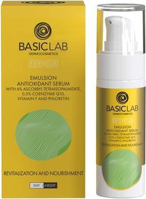 Immagine prodotto BasicLab Siero viso in emulsione con Vitamina C 30ml per pelli secche e miste - Rivitalizza e nutre (30 ml)