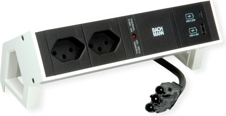 Produktbild Bachmann Desk 2 (2 x, Typ 13, USB-A, USB-C, 0.20 m)