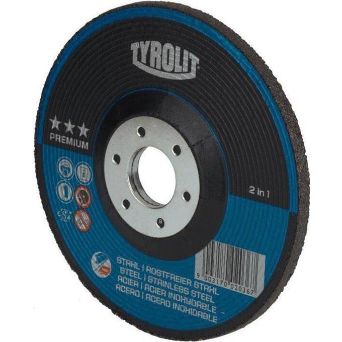 Thumbnail - Tyrolit, Schleifmittel, Schruppscheibe PREMIUM 125x4x22,23mm gekröpft Bohrung 22,23 mm (30)