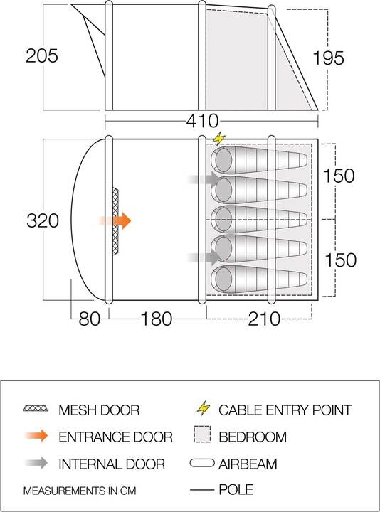 Produktbild Vango Lumley Air 500 (Tunnelzelt, 17 kg, 5 Personen)