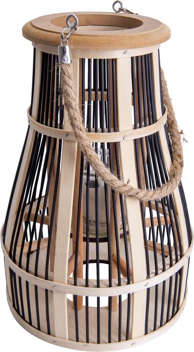 Productafbeelding Näve Decoratieve lamp mand /zwart natuur - h: 38cm incl. solar LED kaars (24 x 34,5 cm, 1 x)