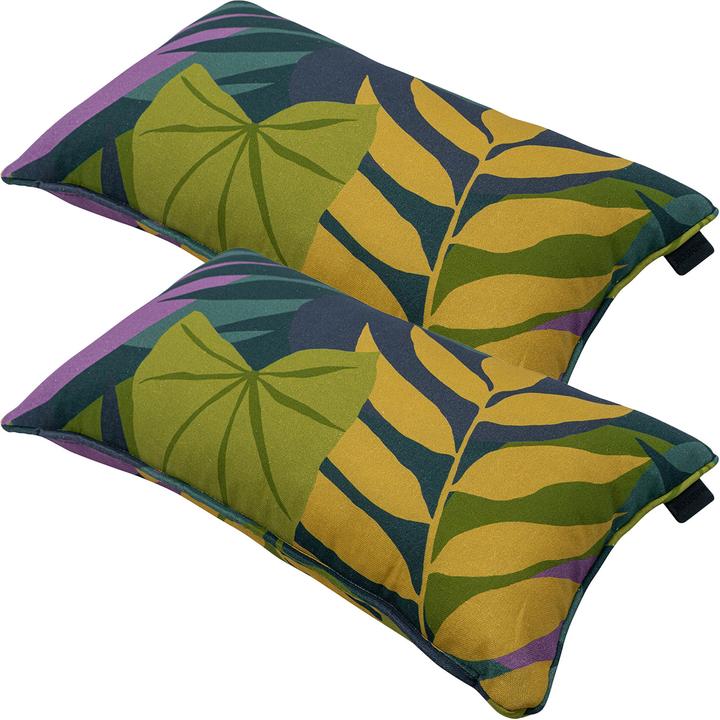 Natura Punto 2er-Set Deko-Kissen Blätterdesign grün, 30 x 50 cm (30 x 50 cm)