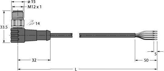 Actual product image Turck Actuator and sensor cable PP-EPDM connection cable WSCV5T-10/TFW (10 m)