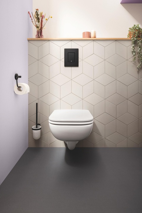 Immagine prodotto Grohe Piastra di azionamento Even QuickFix, a 2 livelli, installazione verticale e orizzontale, nero opaco