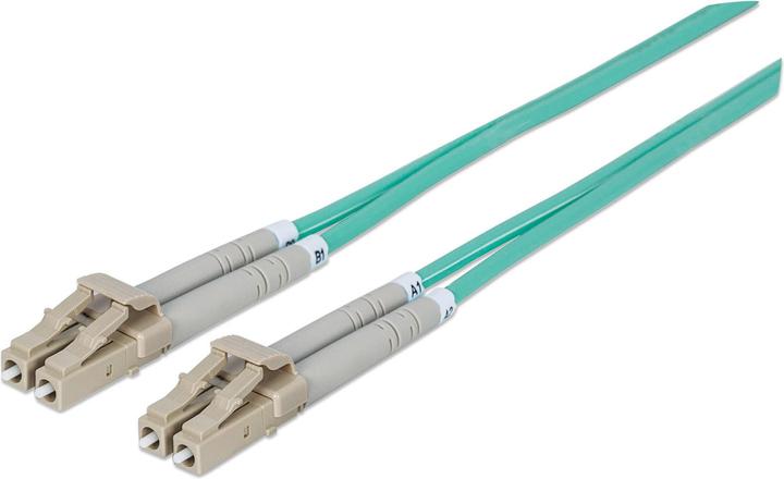 Produktbild Intellinet LWL Anschlusskabel LC/LC Multimode OM3 aqua (LSOH, CAT6, 3 m)