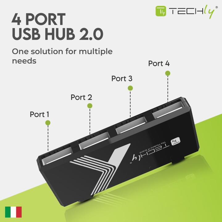 Actual product image Techly IUSB2-HUB4-BKTY (USB-A, 4 ports)