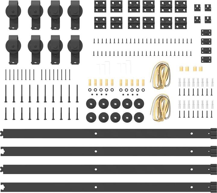 Produktbild VidaXL Schiebetürbeschlag-Set 183 cm Stahl Schwarz Schiebetürbeschlag-Satz