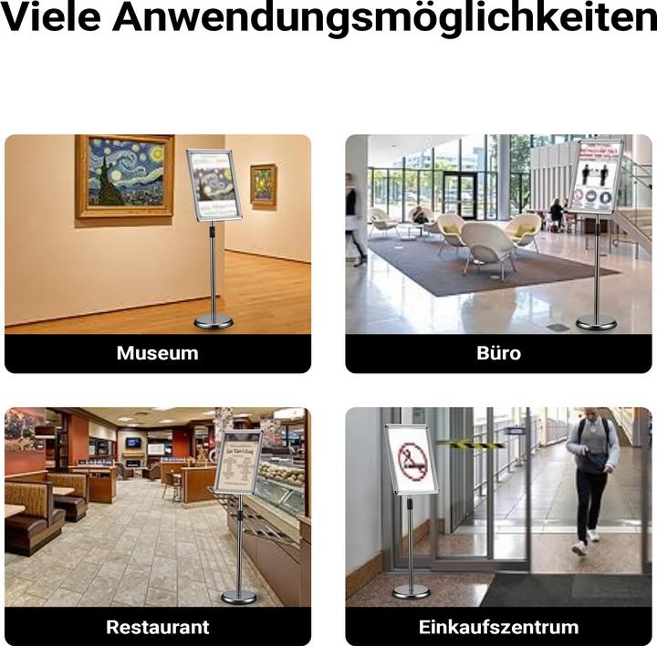 Immagine prodotto Wiltec Stand di presentazione 88-138cm Stand informativo Stand espositivo Stand pubblicitario (A3)