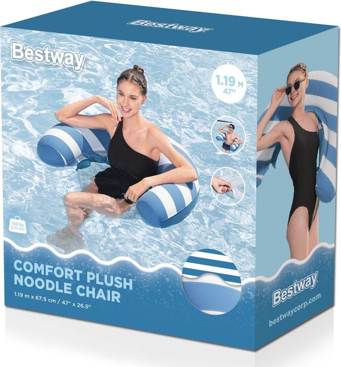 Actual product image Bestway Comfort Plush Floating Noodle Pool Chair Lounge