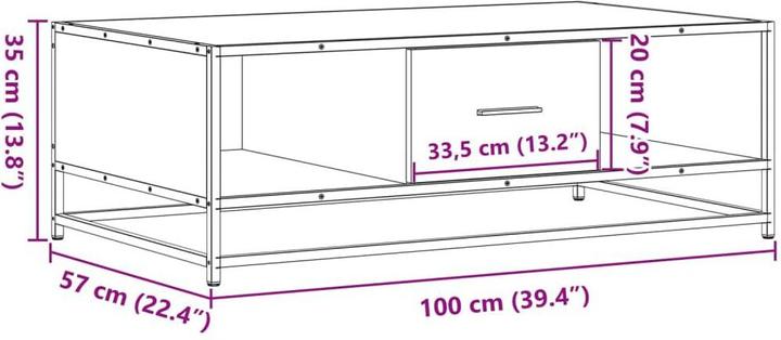 Actual product image vidaXL Couchtisch (100 x 57 x 35 cm)