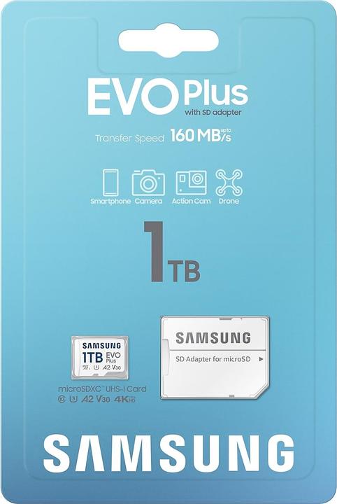 Image du produit Samsung EVO Plus (1000 Go, microSDXC, U3, UHS-I)