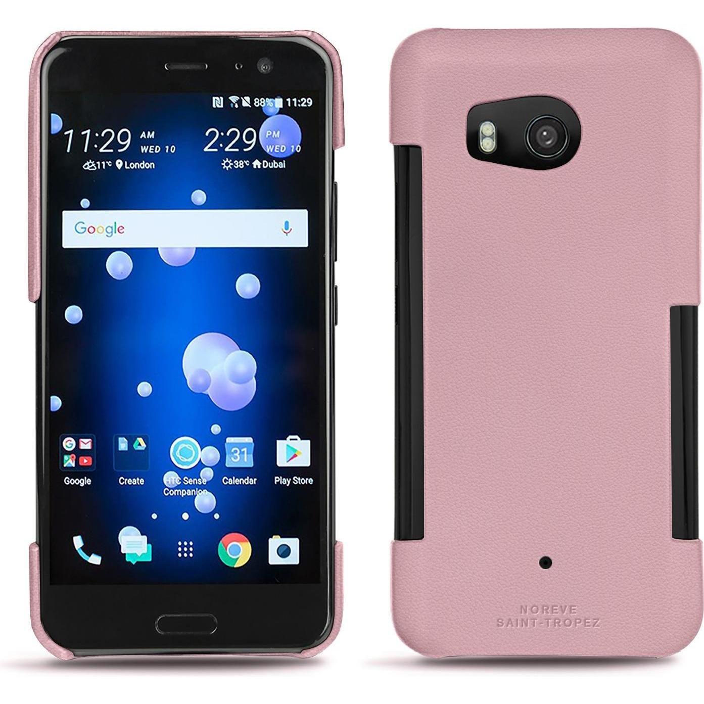 Noreve Lederschutzhülle (HTC U11), Smartphone Hülle, Rosa