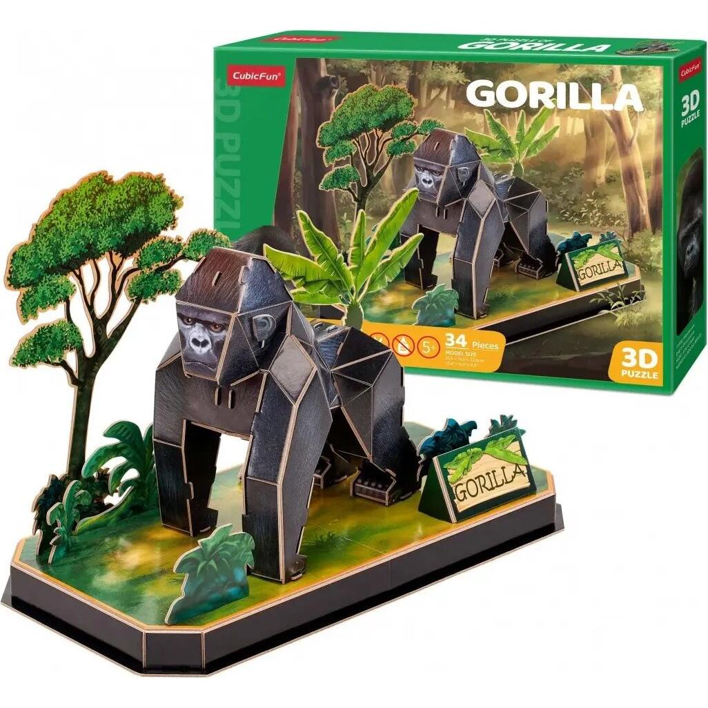 Thumbnail - Cubicfun Puzzle 3D Zwierzęta - Goryl (34 Teile)