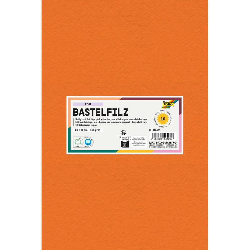 Thumbnail - Folia Bastelfilz, (B)200 x (H)300 mm, 150 g/qm, orange