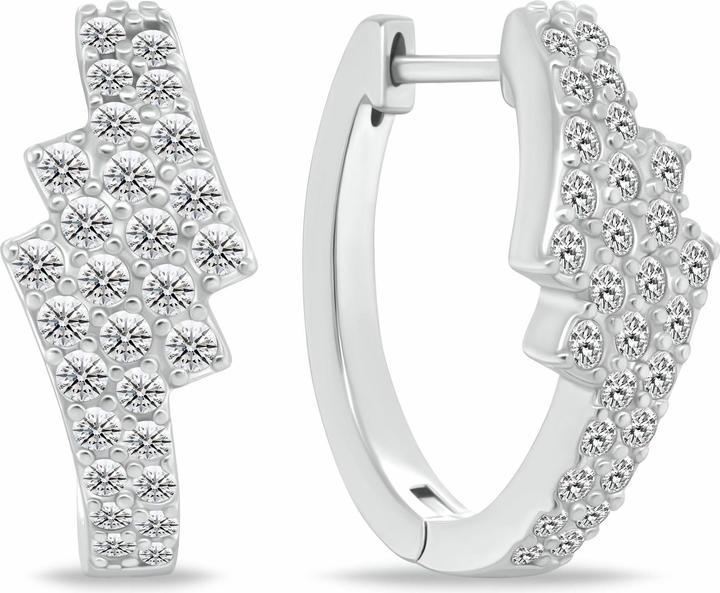 Immagine prodotto Brilio Silver - Sparkling circle earrings with zircons EA1181W (Argento)
