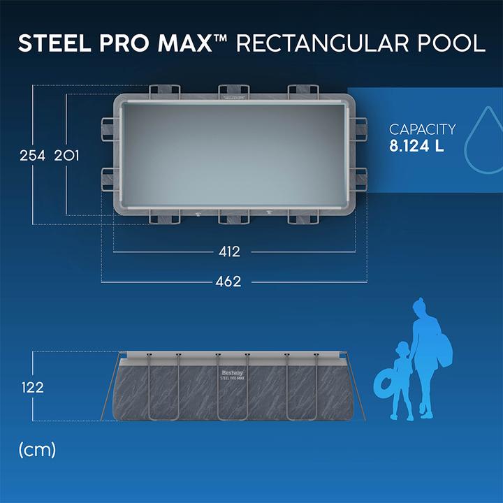 Produktbild Bestway Power Steel Frame Pool-Set 412 x 201 x 122 cm
