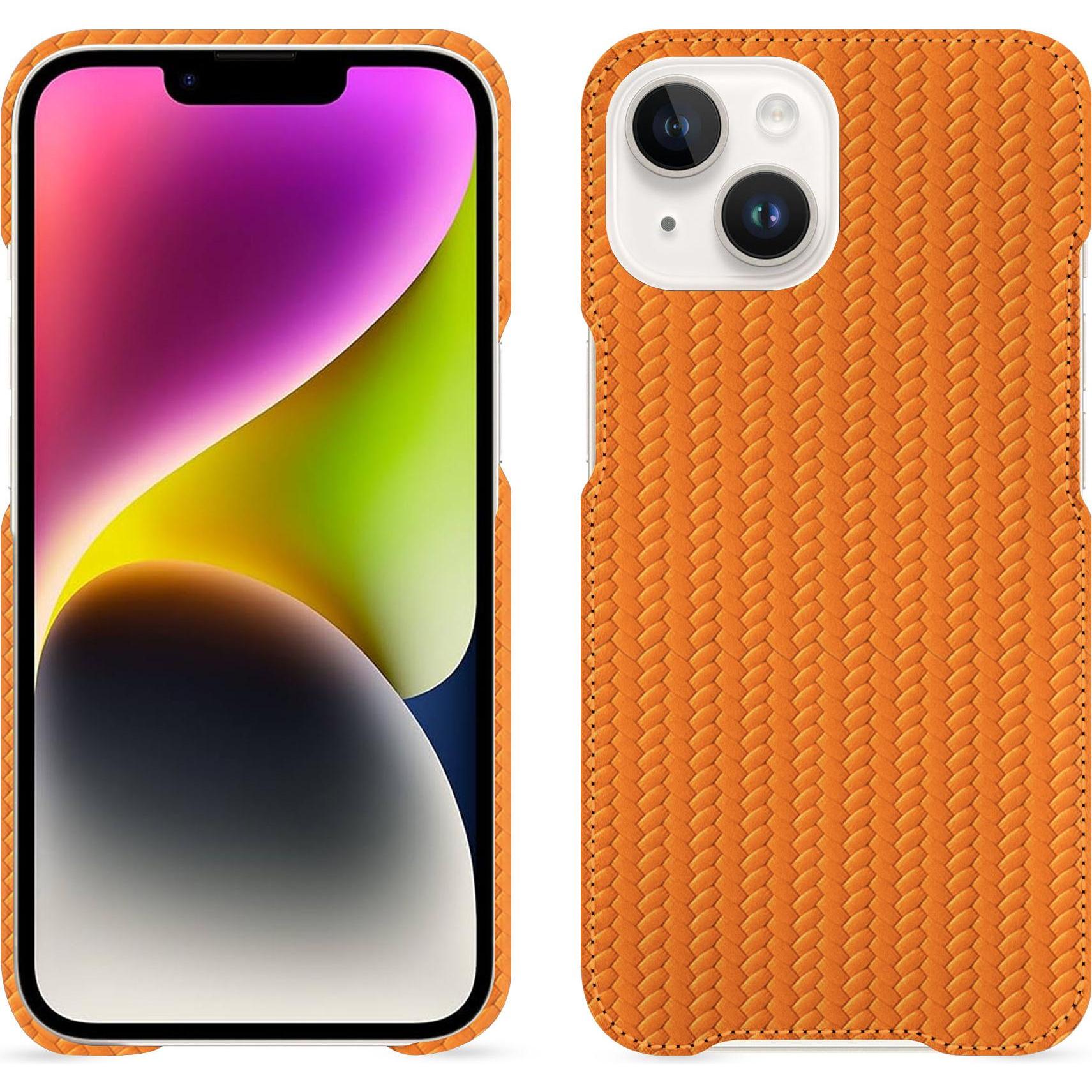 Noreve Lederschutzhülle (Apple iPhone 15 Plus), Smartphone Hülle, Orange