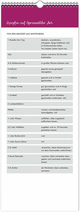 Nutritional values and ingredients Kchenkalender Spreewald 2026 NEU! inkl. Rezepte