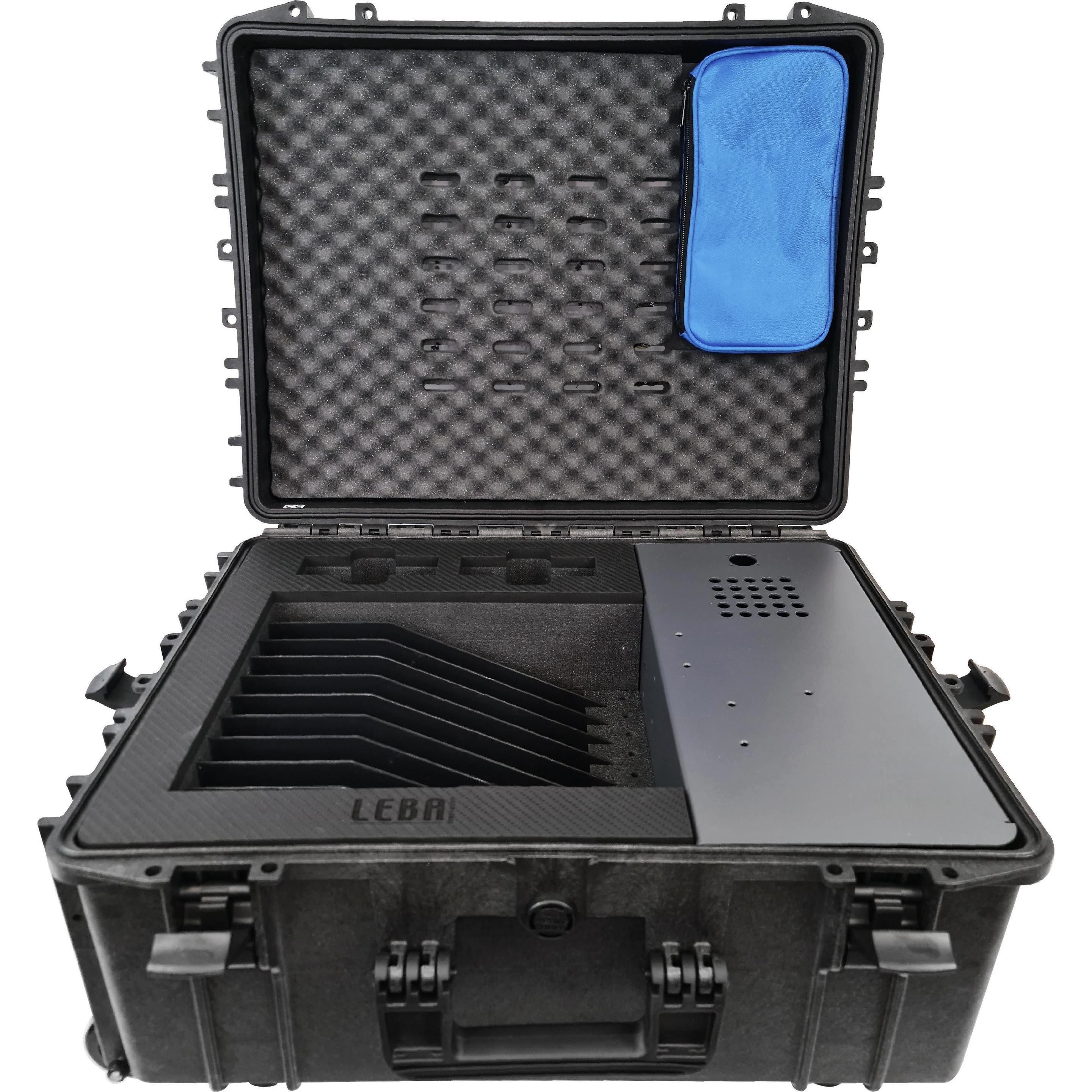 Leba NoteCase for 12 Tablets USB A incl. A Charge ports, Notebookwagen, Schwarz