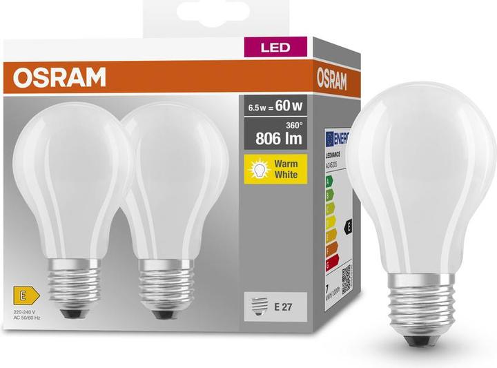 Image du produit Osram LED Base Classic (E27, 6.50 W, 806 lm, 2 x, E)