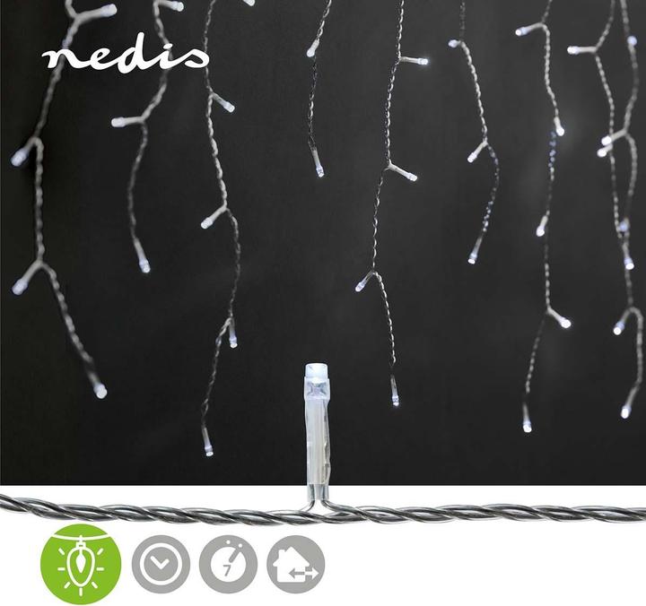 Produktbild Nedis Dekorative Eiszapfenlichter | 360 LED's | Kaltweiss | 9 m | Lichteffekte: 7 | Netzstromversorg (14 m)