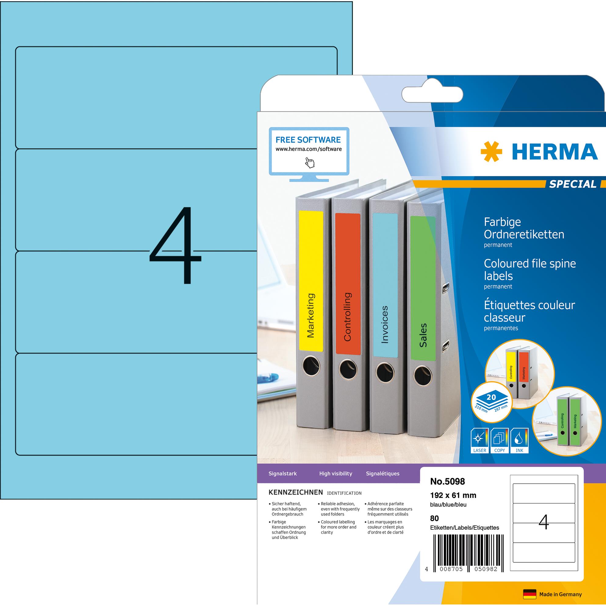 HERMA: Etichette per Cartelle A4 e Accessori per Classificatori