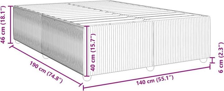 Actual product image vidaXL Bettgestell (140 x 190 cm)
