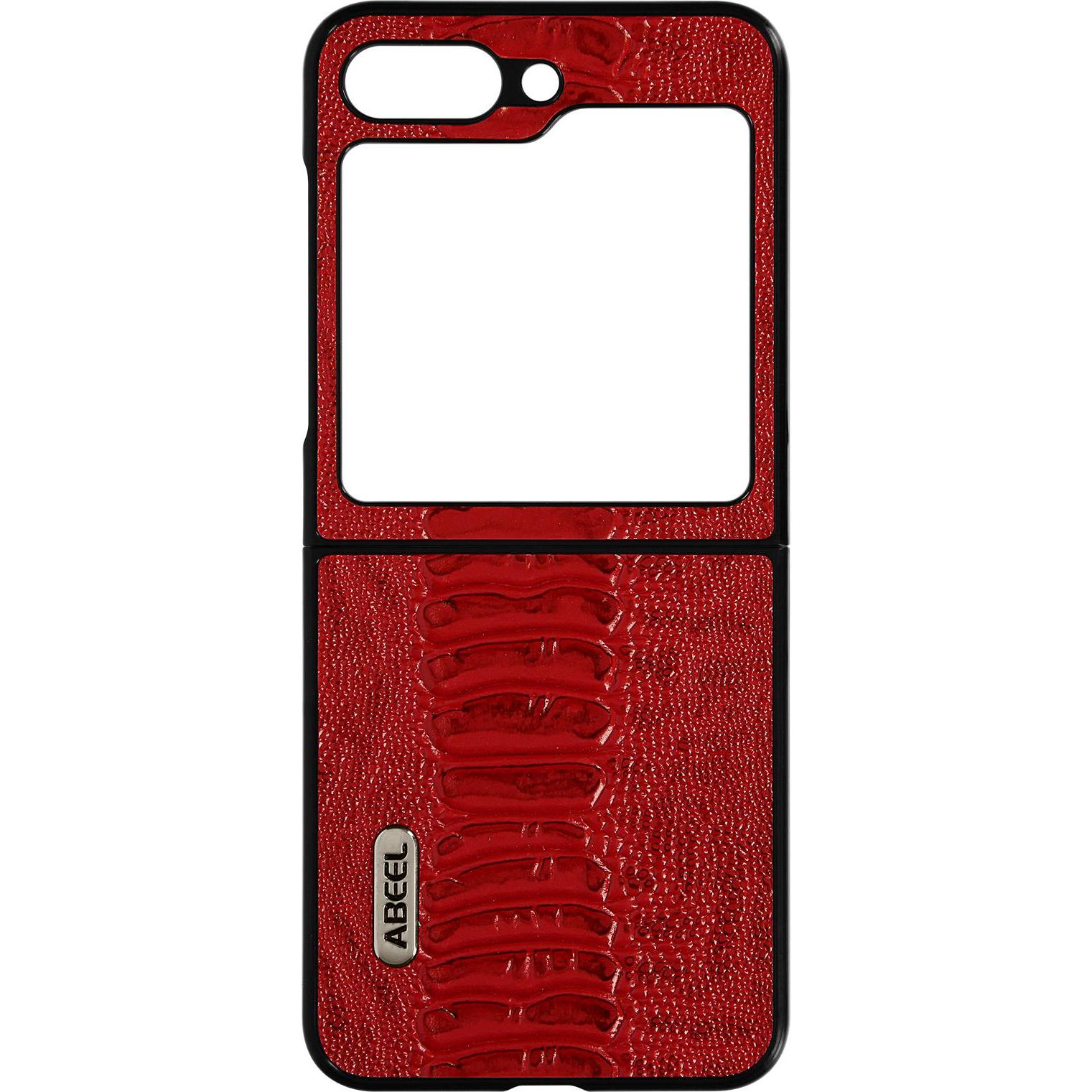 Abeel Leather Snake Series (Samsung Galaxy Z Flip5), Smartphone Hülle, Rot