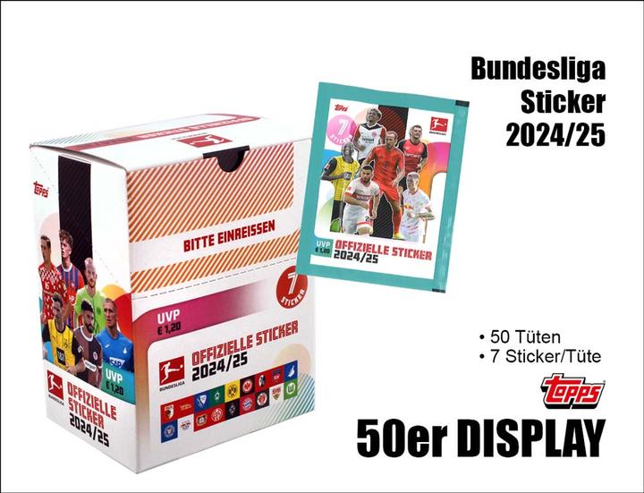 Actual product image Topps Bundesliga Sticker 2024/2025 – 50er DISPLAY (Booster display)