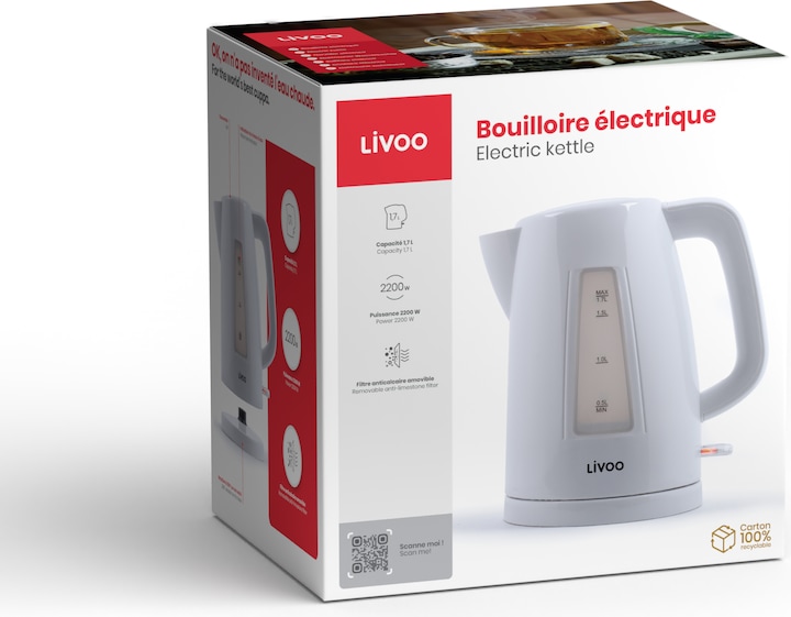 Immagine prodotto Livoo Bollitore senza fili (1.70 l, Spina UE)