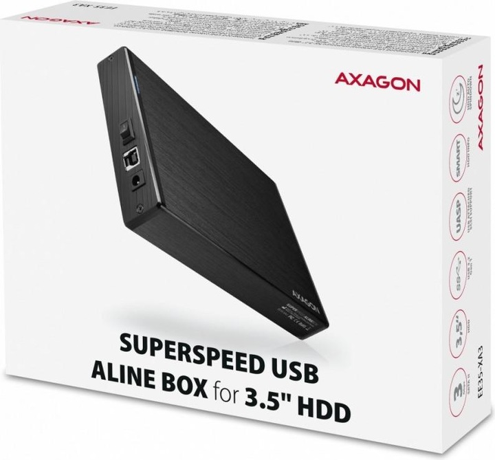 Actual product image Axagon EE35-XA3 - HDD Enclosure - 3.5 Inch - SATA - Serial ATA II - Serial ATA III - 5 Gb (3.5")