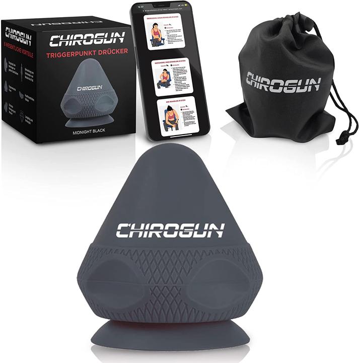 ChiroGun Triggerpunkt Drücker mit Saugnapf & Beutel Schwarz